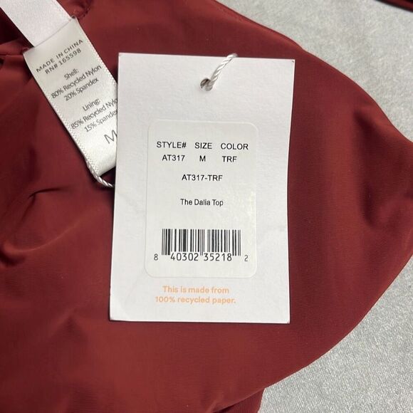 Andie Swim The Dalia Bikini Top Burgundy Gold Clasp Adjustable Padded Medium NWT - Picture 11 of 11